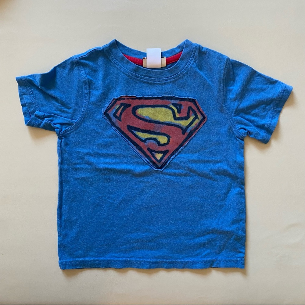 Baby GAP Blue Superman Logo Kids Tee ( 3YRS)